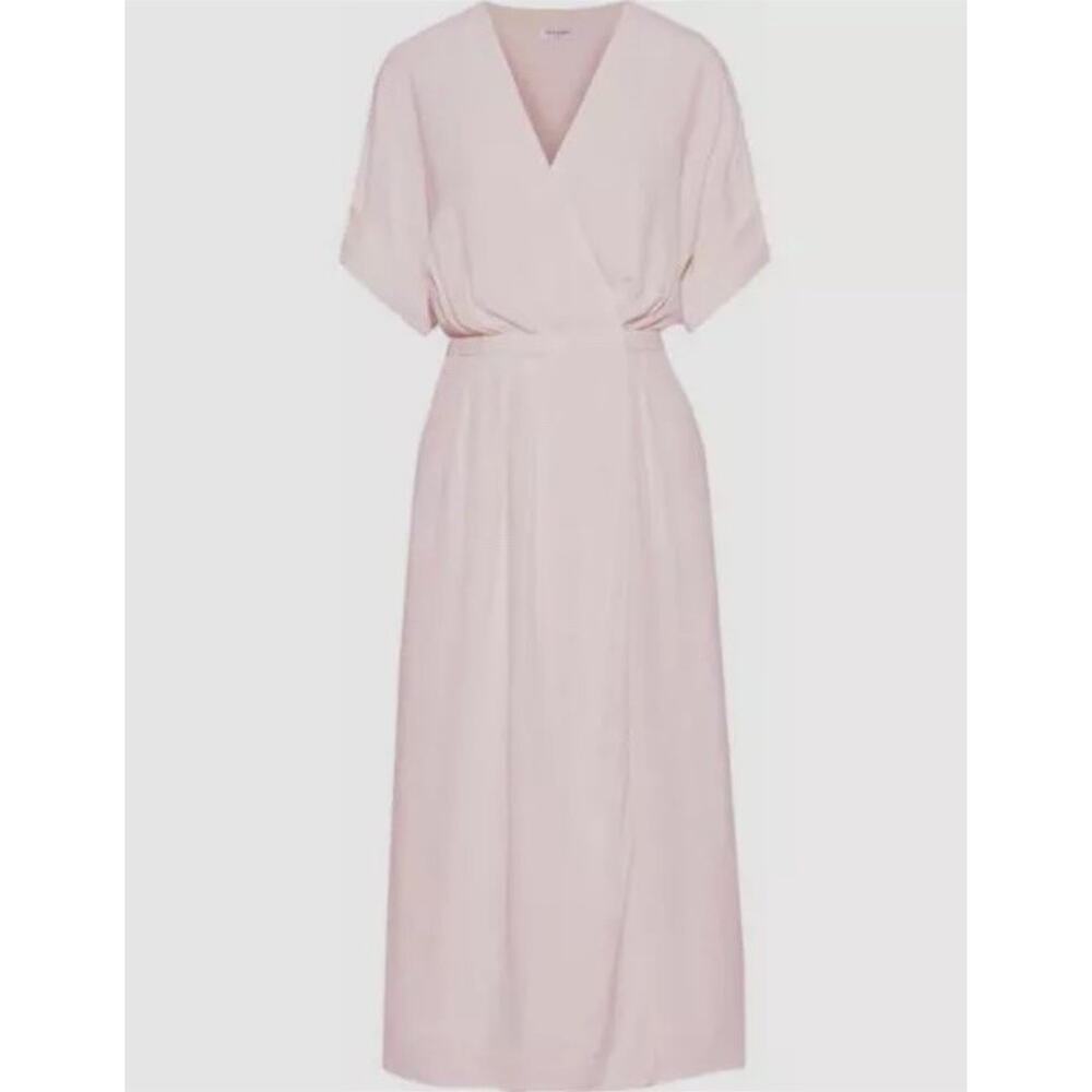 Equipment Femme Tavine Wrap Dress Midi Short Sleeve Light Pink Women's Size 8